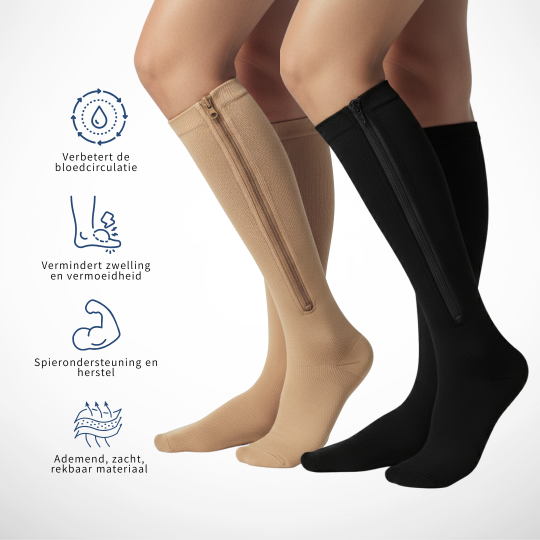 Premium Steunkousen met Rits